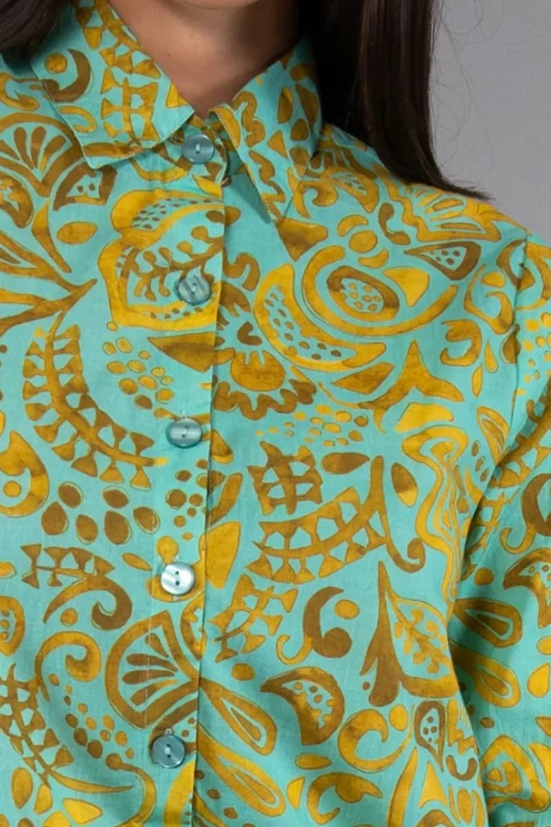 Camicia lunga fantasia Malibu | VERDISSIMA Mare - 4