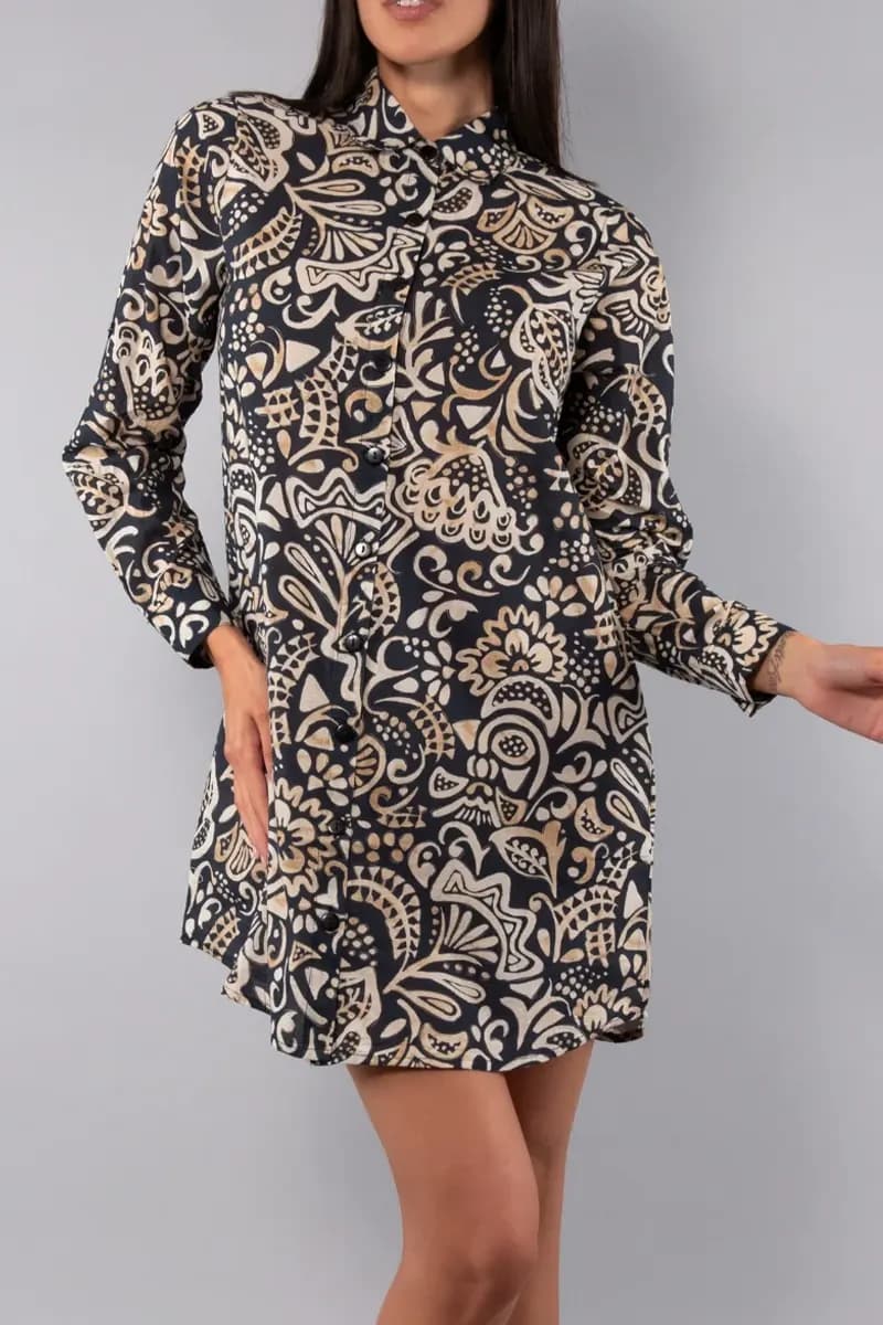 Camicia lunga fantasia Malibu | VERDISSIMA Mare - 8