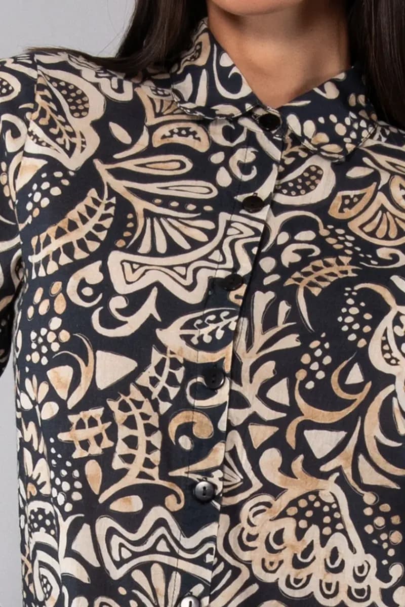 Camicia lunga fantasia Malibu | VERDISSIMA Mare - 9
