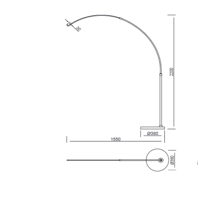 Lampada terra arco Mantra KINKE' E27 LED IP65 alluminio piantana - 4