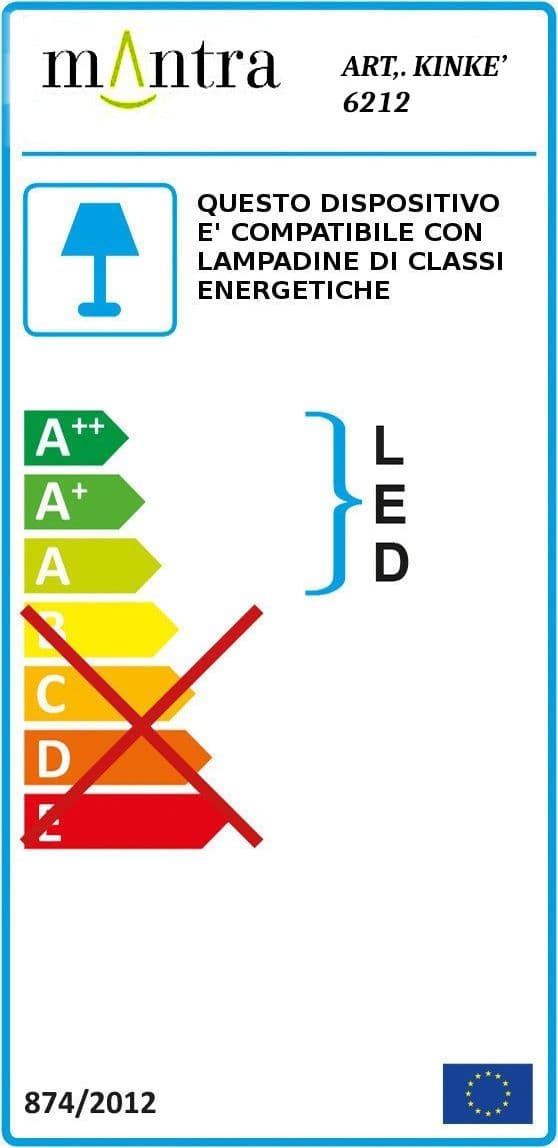 Sospensione esterno Mantra KINKE' 6212 E27 LED IP44 alluminio polietilene lampadario giardino - 5