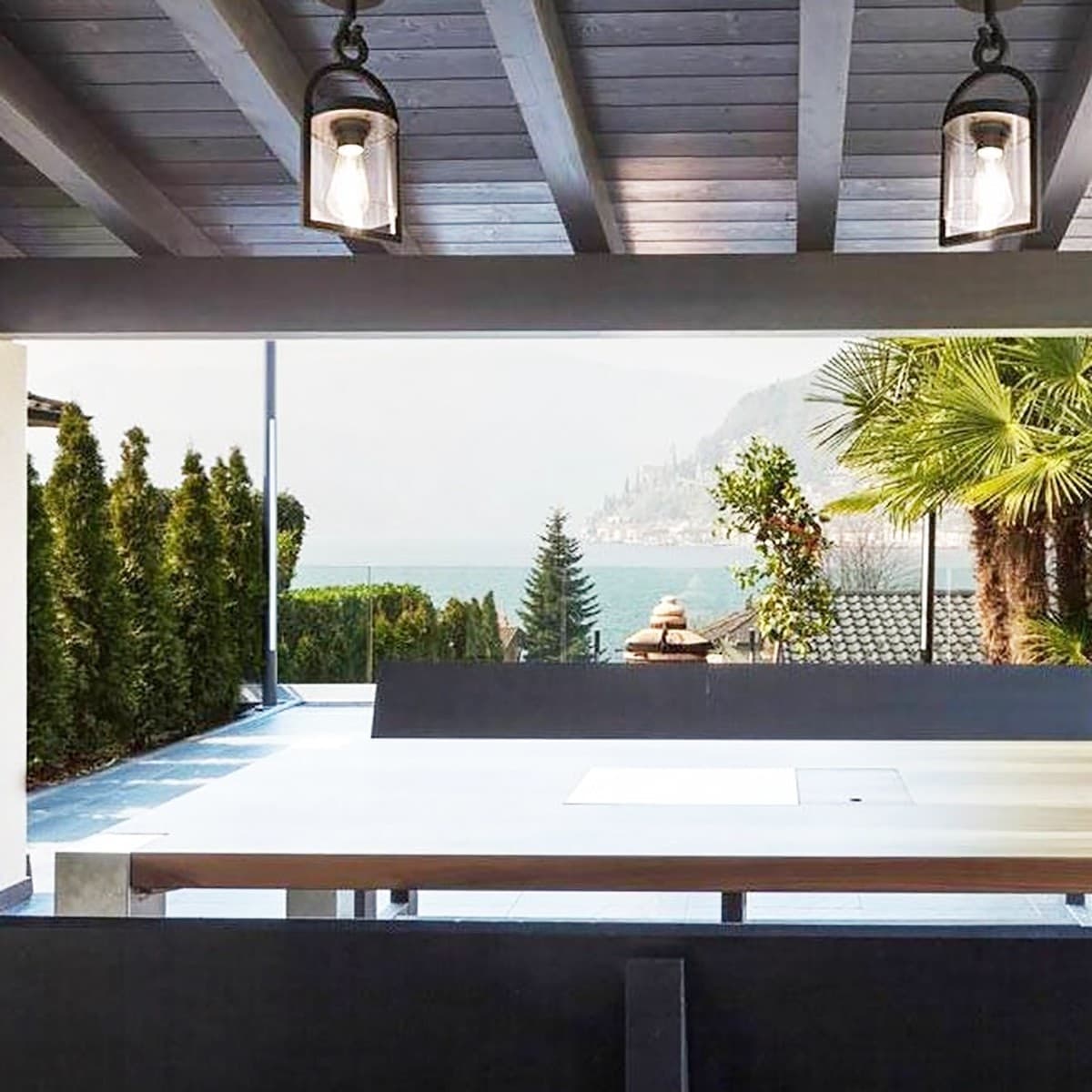 Plafoniera esterno Mantra MAYA 6553 E27 LED IP54 alluminio vetro lampada soffitto giardino - 2