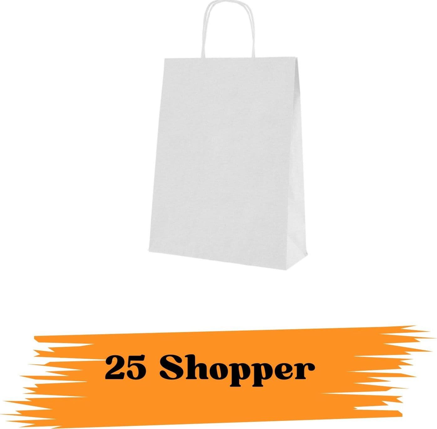EcoPrice Buste Shopper Carta Manici 42x13x37cm White 25pz
