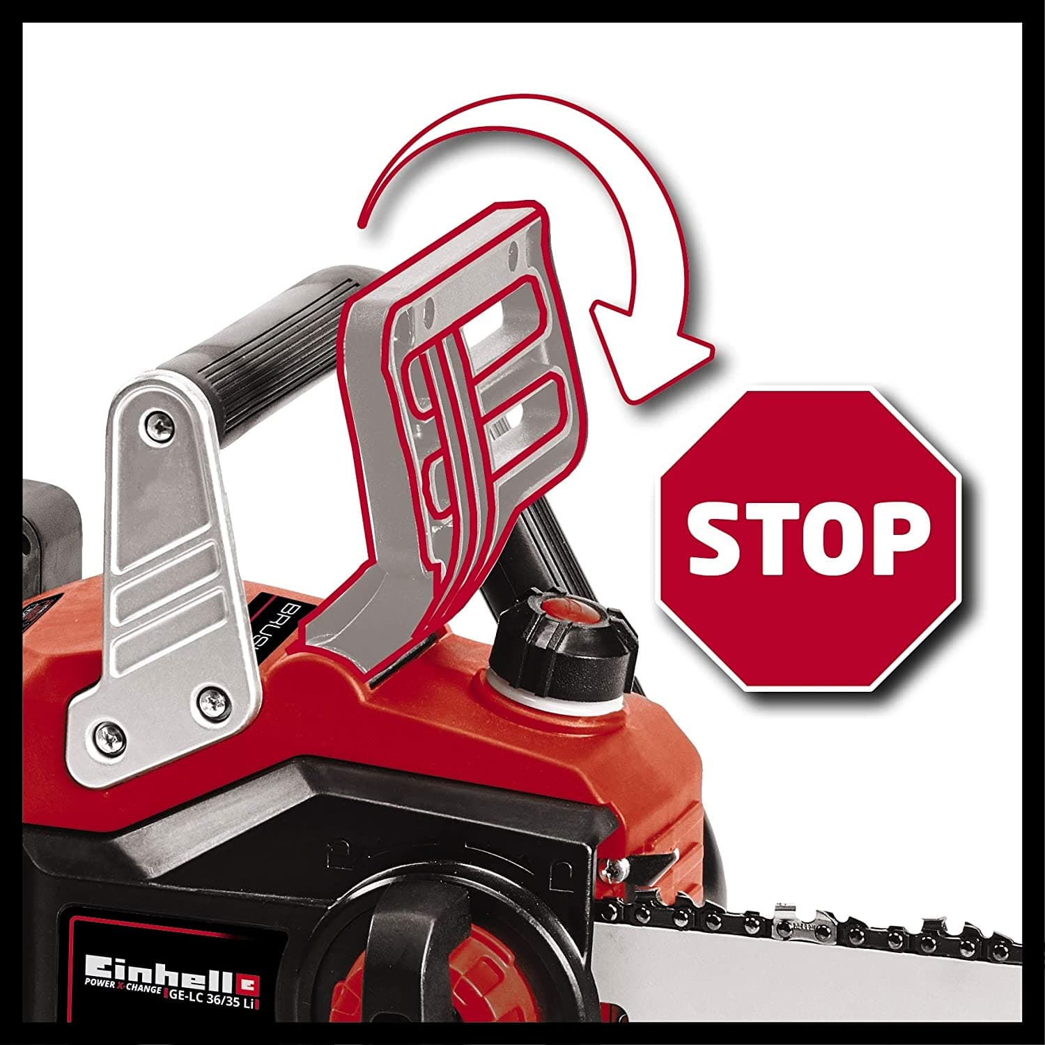 Elettrosega a batteria GE-LC 36/35 con motore elettrico senza spazzole impugnatura antiscivolo - 4