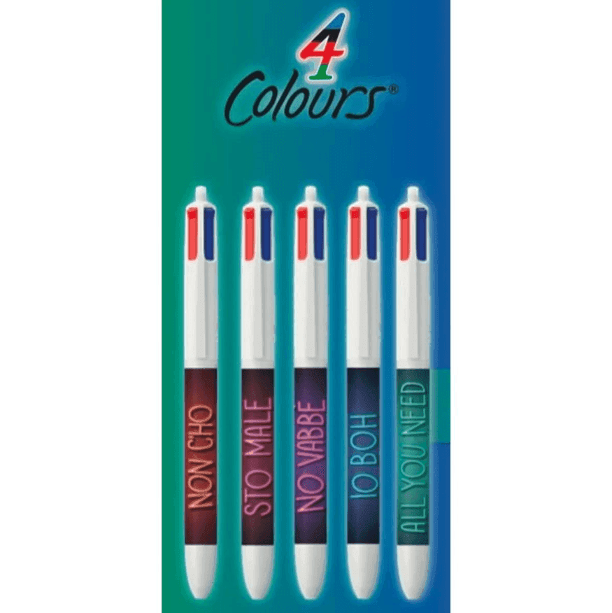 Bic - Penna 4 Colori Webboh decorata con frasi ironiche (1 pz random) - 2