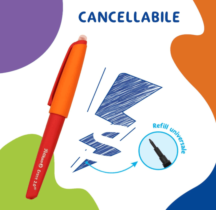 Pelikan - Penna cancellabile Eraser 2.0 Punta media 0,7 mm Rosso - 3