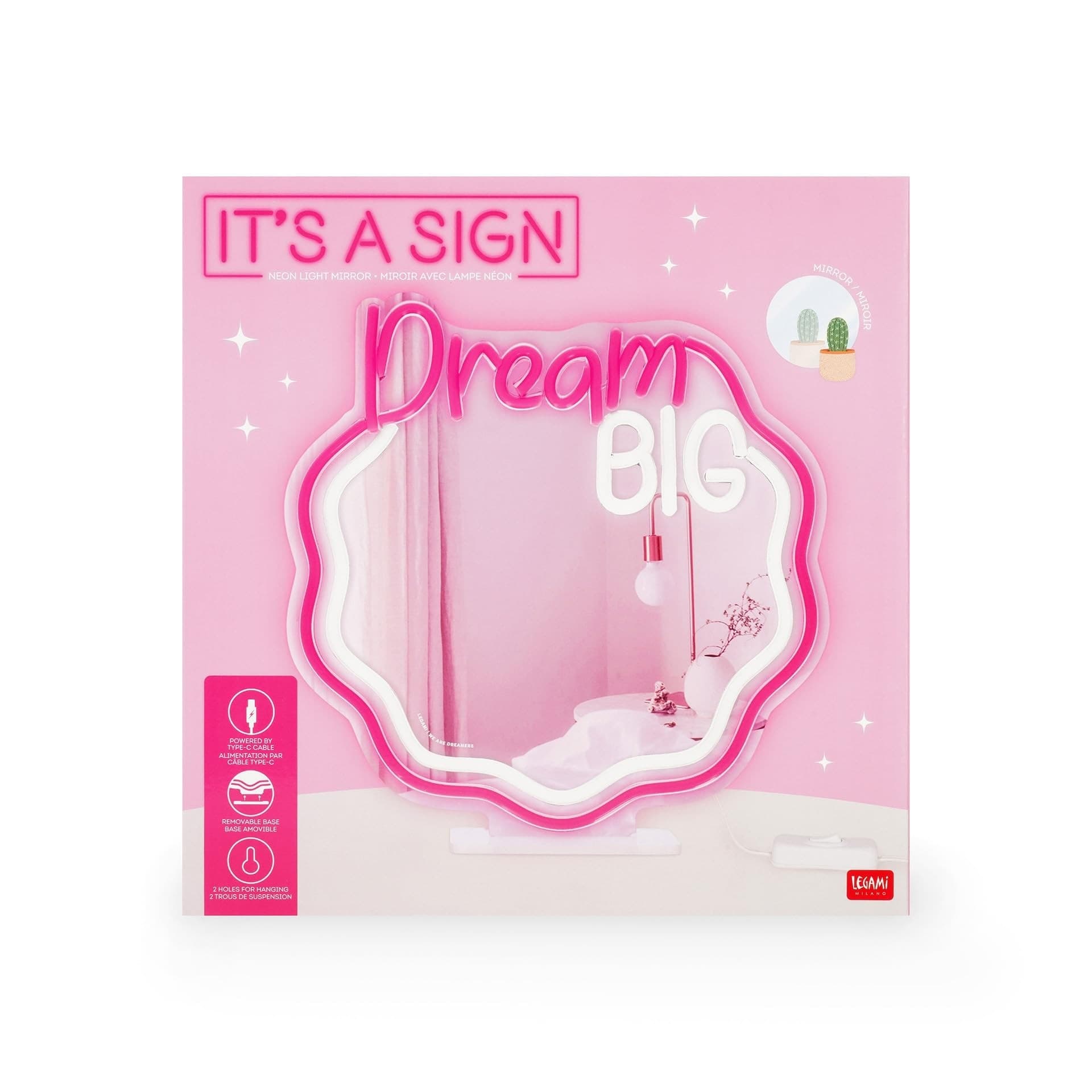 Legami - Specchio con Luce Led Effetto Neon, It's a Sign (VNLM0001) - 2
