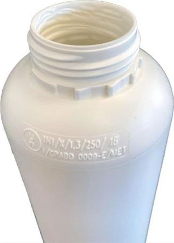 Flacone vuoto da 1 lt bottiglia in plastica riciclata per trasporto liquidi e acidi con tappo a vite - 3