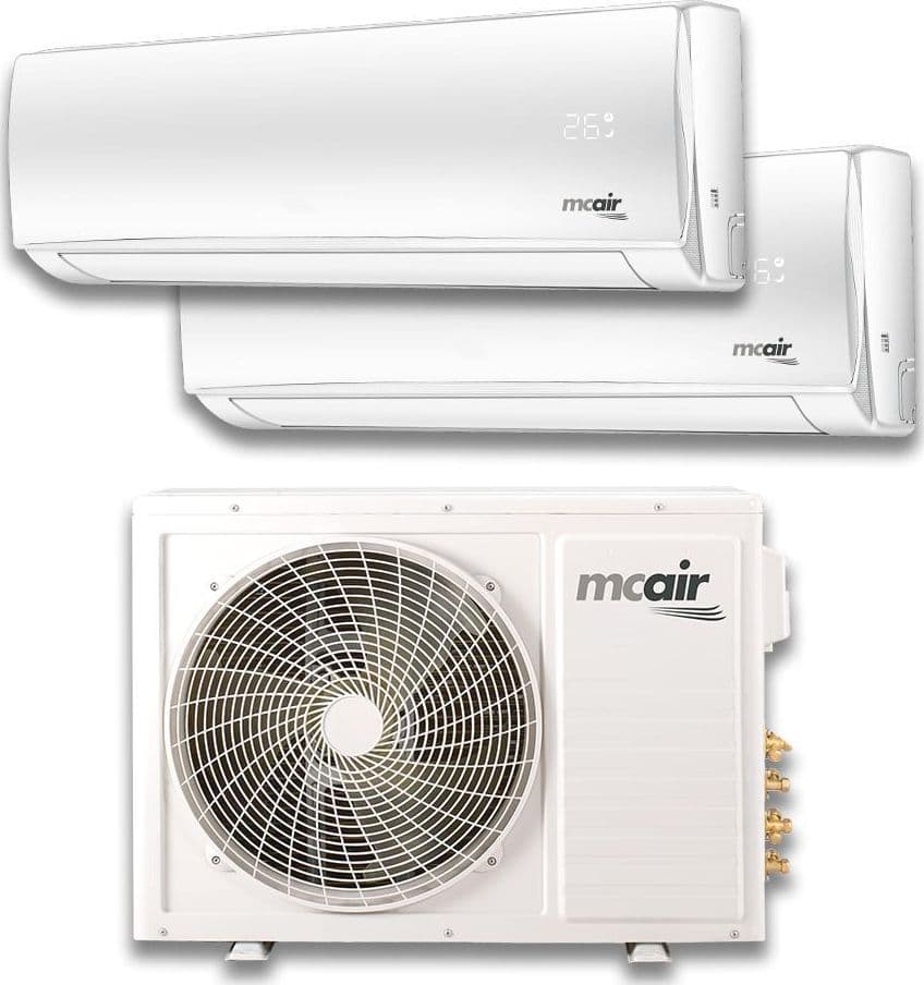 Condizionatore Mcair 12000+12000 BTU dual split Wi-Fi - 1 unità esterna + 2 unità interne