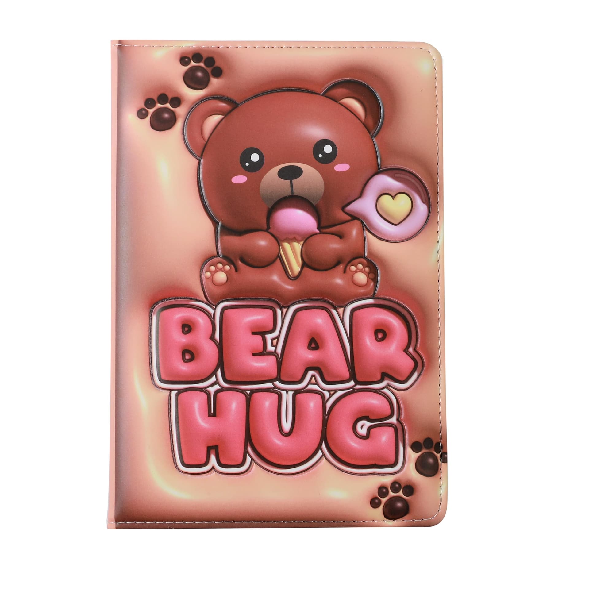 I-TOTAL® - Notebook A5 pagine bianche con copertina 3D, squishy 196 facciate (BEAR)