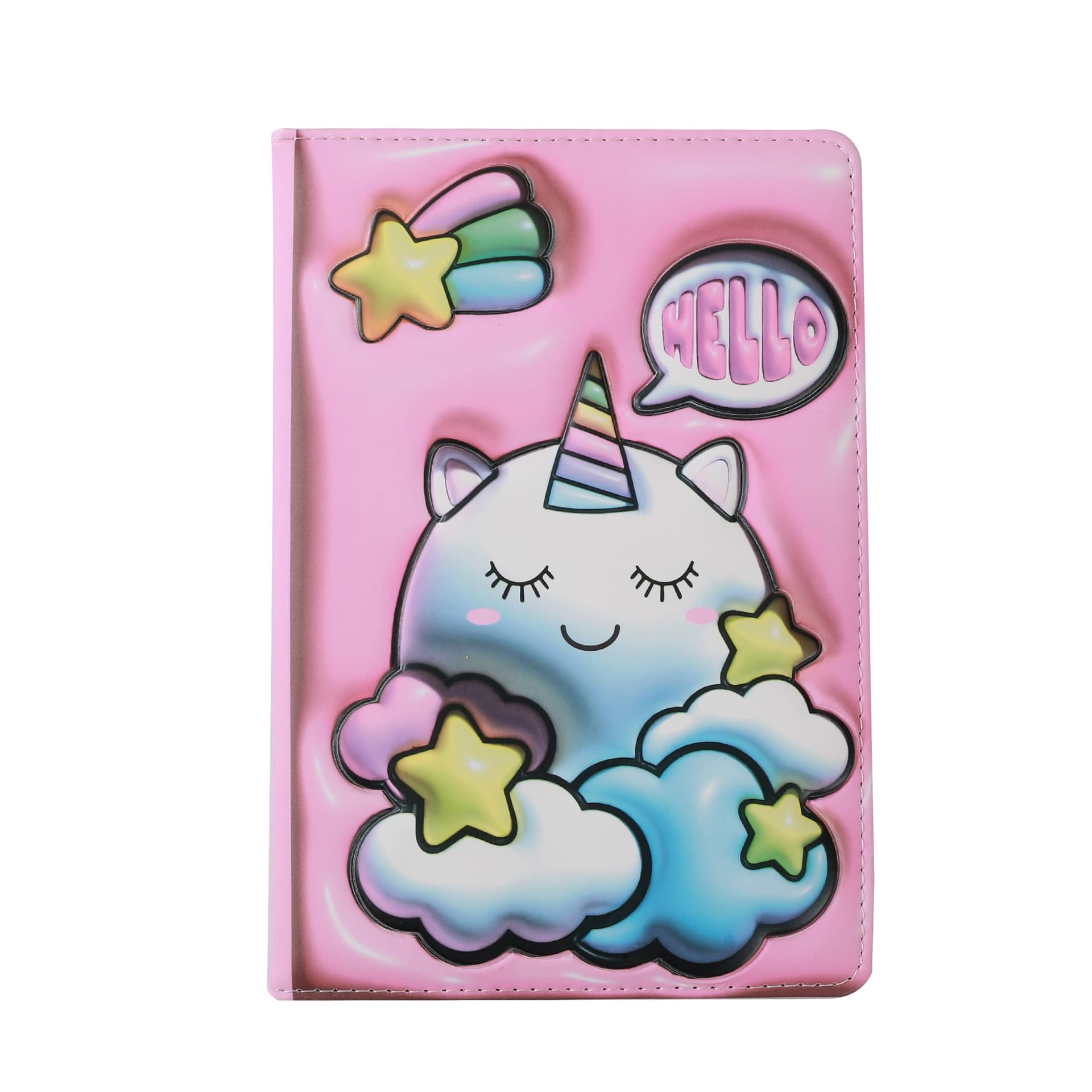 I-TOTAL® - Notebook A5 pagine bianche con copertina 3D, squishy 196 facciate (UNICORN)