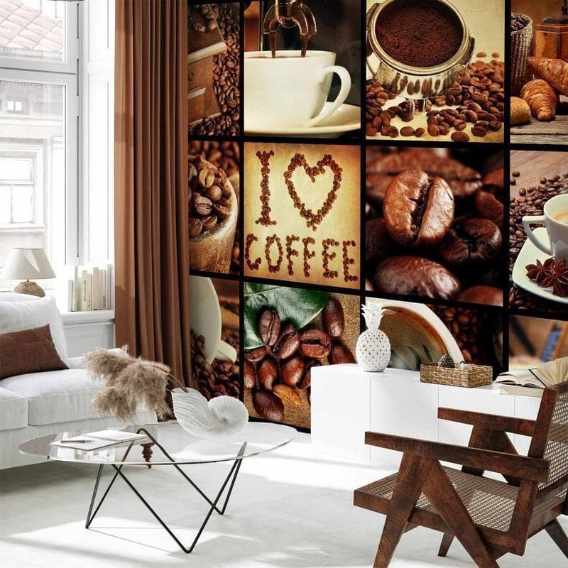 Carta da parati collage immagini di caffè - 13