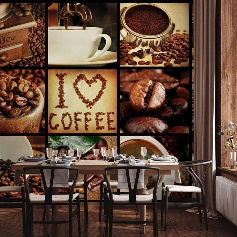 Carta da parati collage immagini di caffè - 2