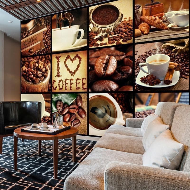 Carta da parati collage immagini di caffè - 3