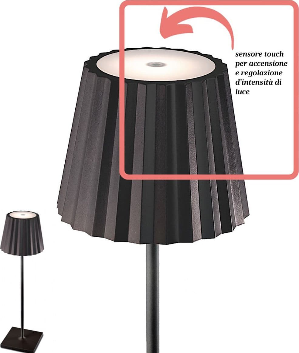 Abat-jour esterno Mantra K2 6480 LED 2.2W 188LM 3000K IP54 touch dimmerabile lampada tavolo giardino - 3