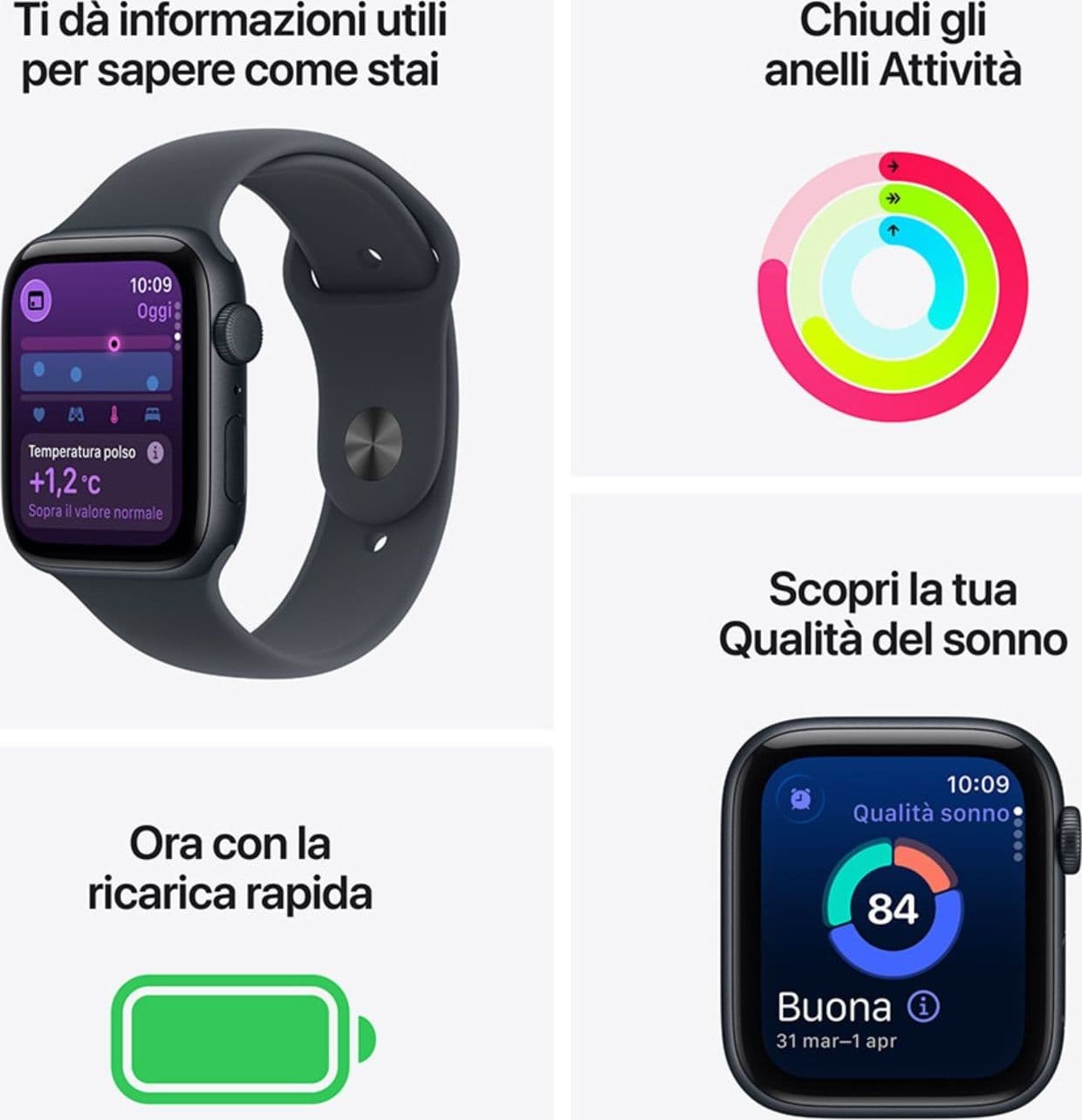 Apple Watch SE 3 44mm AC/Starlight SB/Starlight M/L ITA MEHJ4QL/A - 5