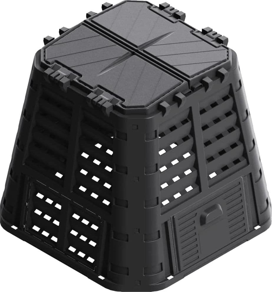 Compostiera quadrata da giardino 380 lt con apertura superiore ed inferiore - 2