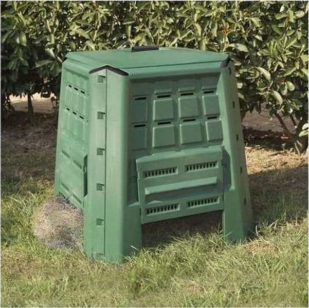 Compostiera quadrata da giardino 380 lt con apertura superiore ed inferiore - 3
