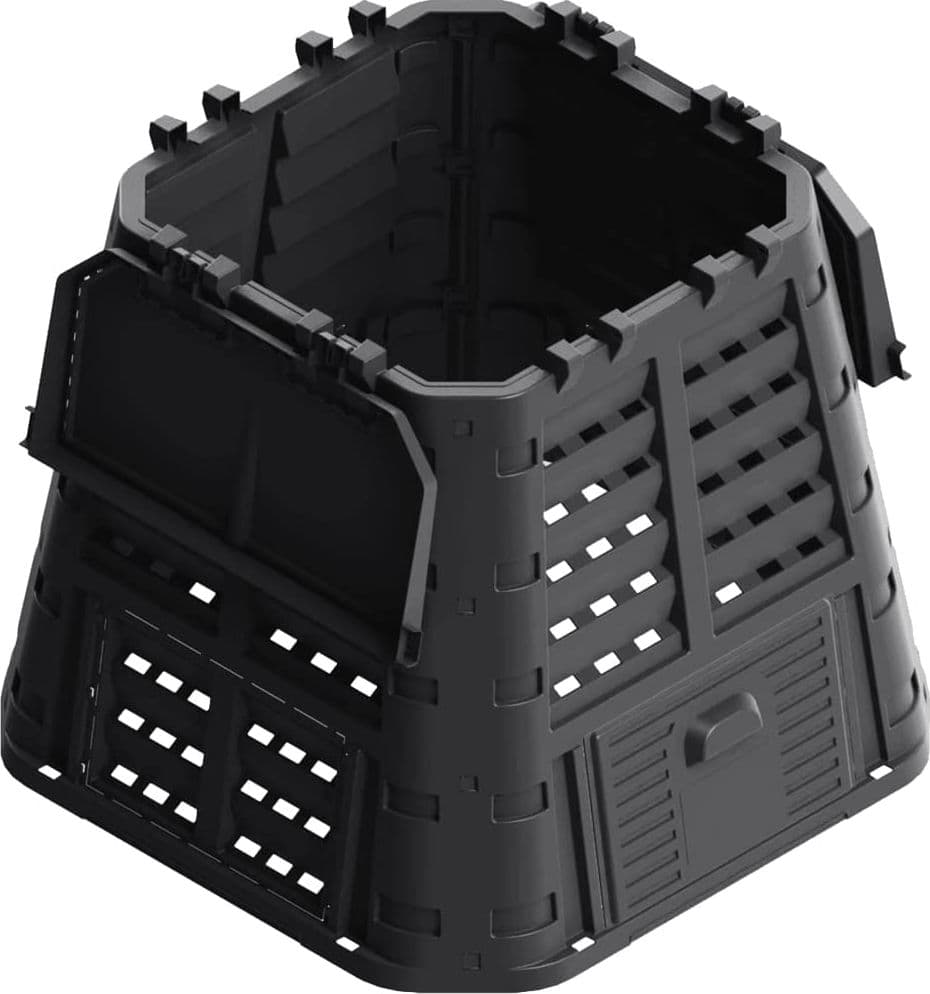 Compostiera quadrata da giardino 380 lt con apertura superiore ed inferiore - 8