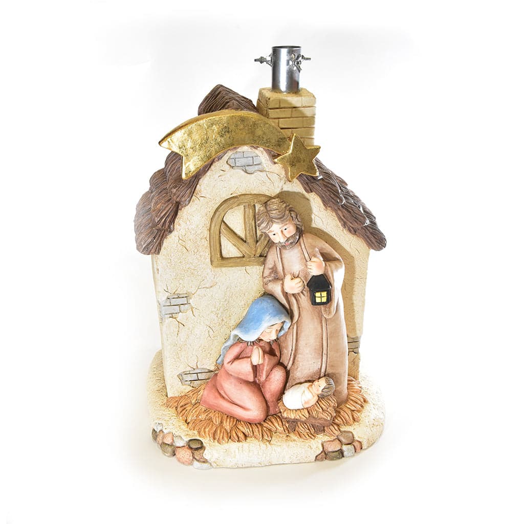 Base per albero di Natale a forma di presepe con casetta, decorazione per interno - 5