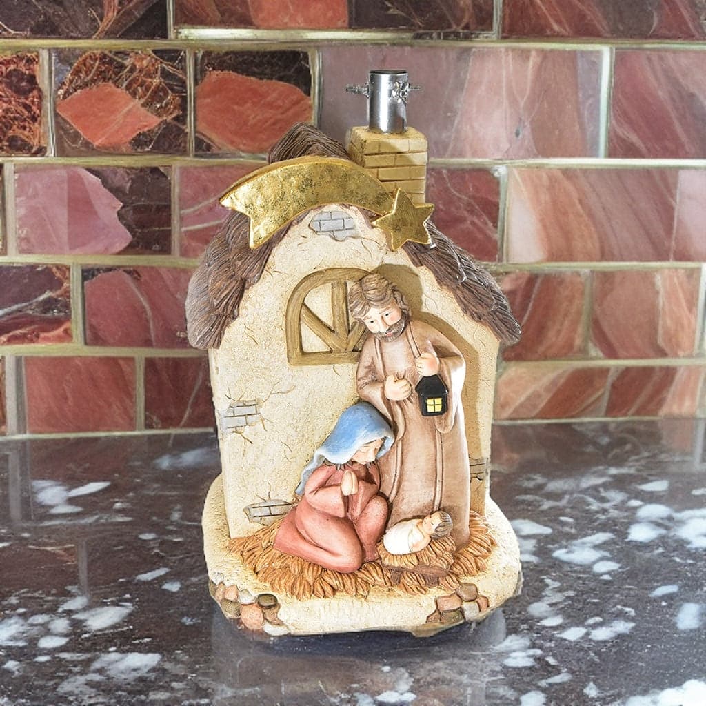 Base per albero di Natale a forma di presepe con casetta, decorazione per interno - 2