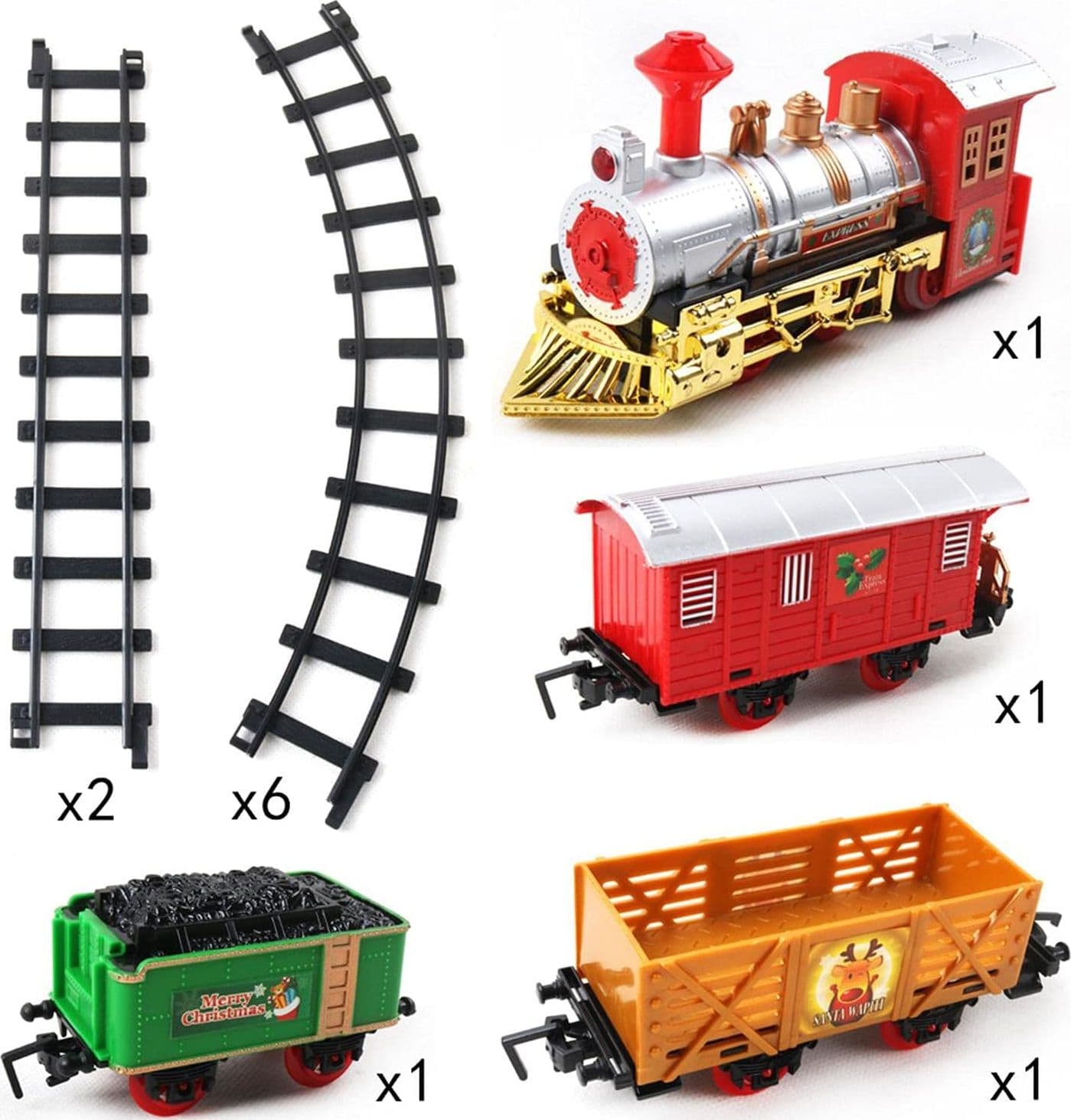 Trenino natalizio sott' Albero di natale con binari e vagoni 192 cm - 5