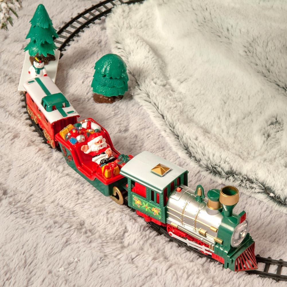 Trenino natalizio sott' Albero di natale con binari e vagoni 107 cm - 3