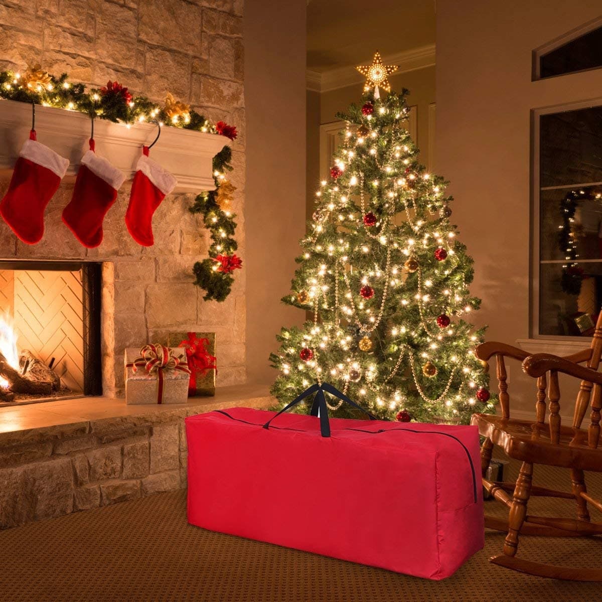 Custodia per albero di Natale sacca rinforzata con manici per stoccaggio invernale - 3
