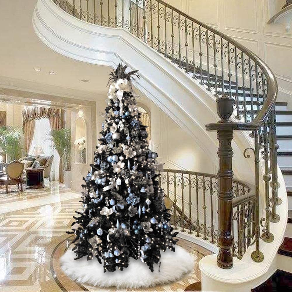 Copri base in pelliccia a pelo lungo Bianca per Albero di Natale - 2