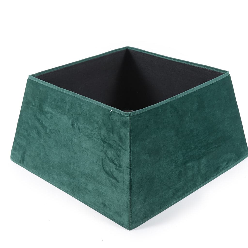 Copri base per albero di Natale in velluto Rosso quadrato h 27 cm - 4