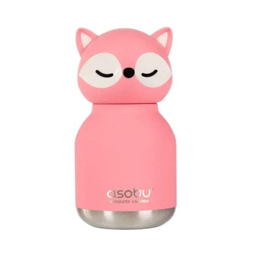 Mini Bestie Volpe Rosa - Borraccia termica da 200 ml con cannuccia - 2