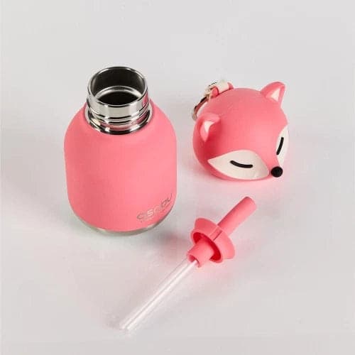 Mini Bestie Volpe Rosa - Borraccia termica da 200 ml con cannuccia - 3