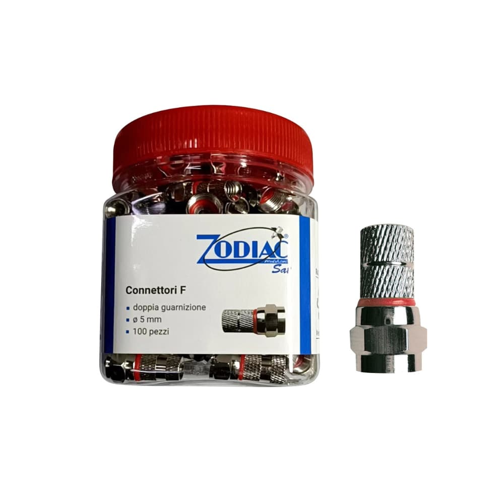 Connettori f in barattolo F 5MM C-ORING. Barattolo da 100pz. - 1