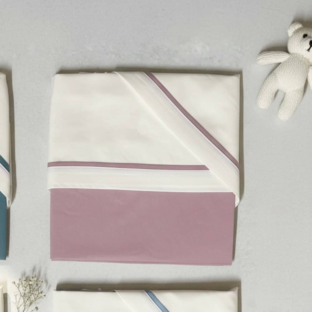 Completo 3 pz Coccolissimi Linear In Cotone per Carrozzina – Rosa Antico