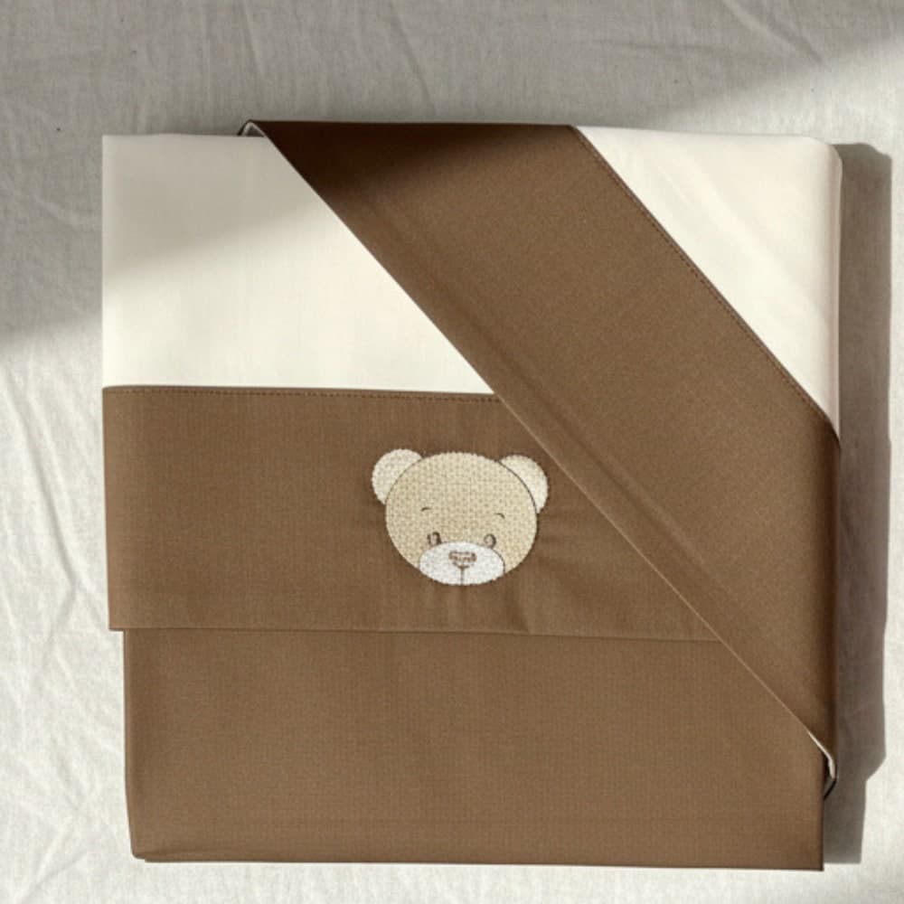 Completo 3 pz Coccolissimi Teddy In Cotone per Carrozzina – Moka