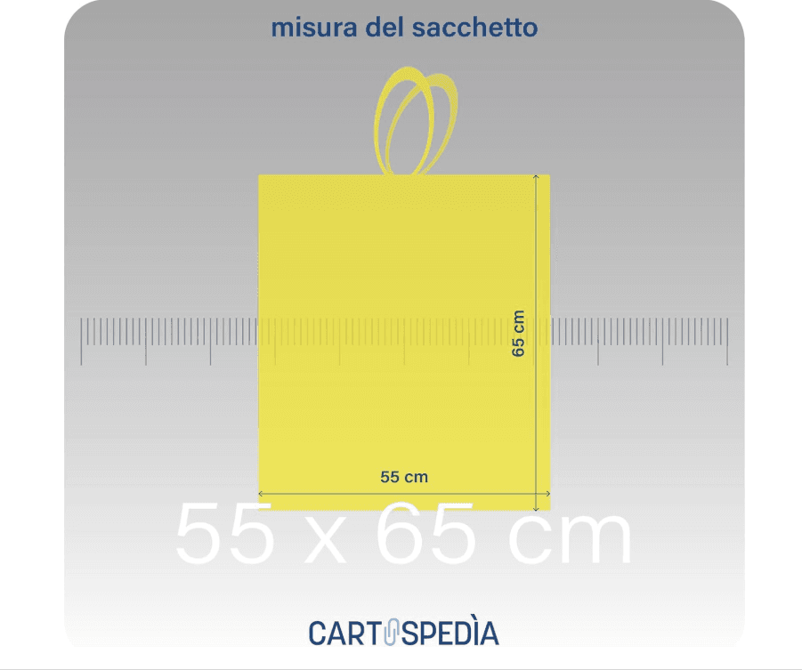 Cartospedìa - 45 Sacchetti Spazzatura - MISURA: 55x65 cm - con Manici | Sacchetti Immondizia da 40L,  Gialli - 3