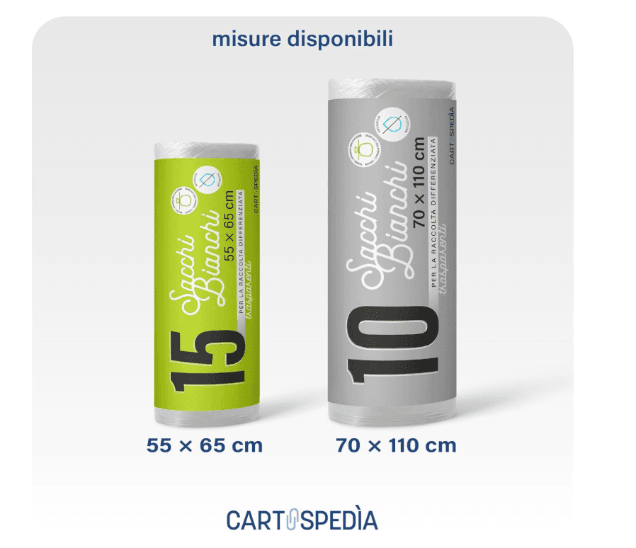 Cartospedìa - 45 Sacchetti Spazzatura - BIODEGRADABILI- MISURA: 55x65 cm - con Manici | Sacchetti Immondizia da 40L, Trasparenti - 4