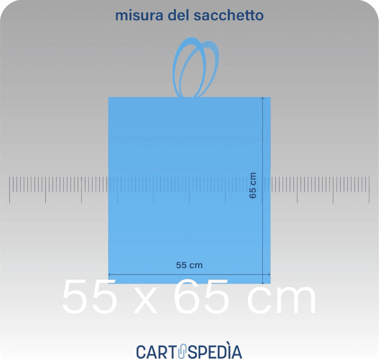 Cartospedìa - 300 Sacchetti Spazzatura - MISURA: 55x65 cm - con Manici | Sacchetti Immondizia da 40L,  Azzurri