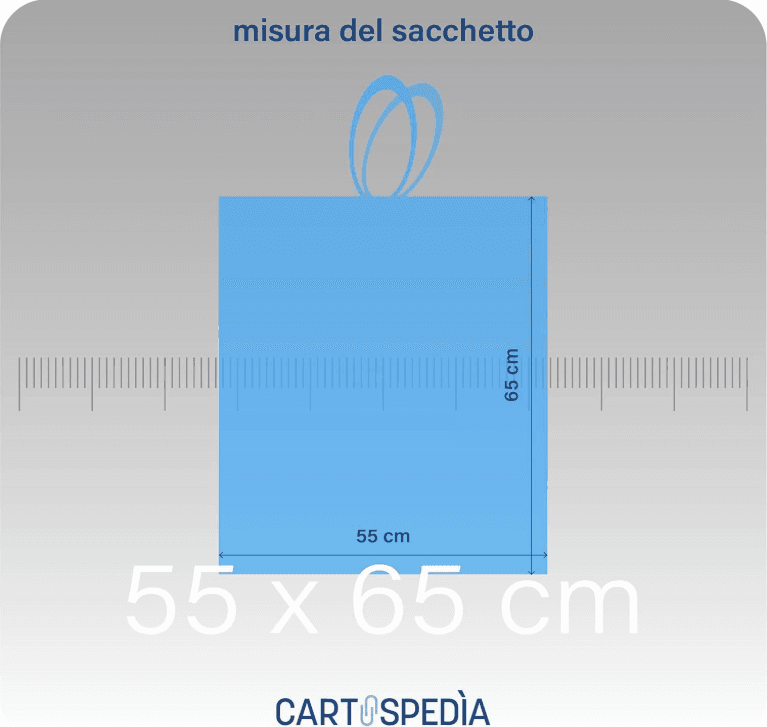 Cartospedìa - 300 Sacchetti Spazzatura - MISURA: 55x65 cm - con Manici | Sacchetti Immondizia da 40L,  Azzurri