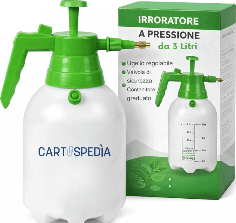 Cartospedìa - Spruzzatore a Pressione 3 Litri con Ugello Regolabile  e Valvola di Sicurezza per Giardino e Casa - 4