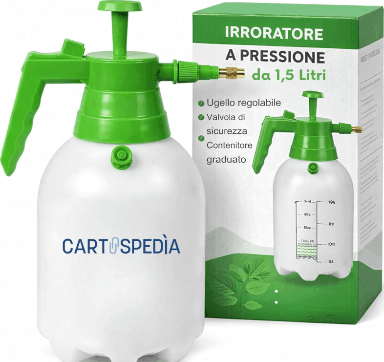 Cartospedìa - Spruzzatore a Pressione 1,5 Litri con Ugello Regolabile  per Giardino e Casa - 2