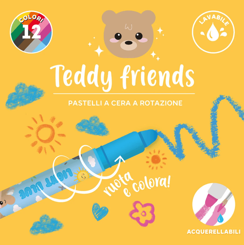 Legami - Set di 12 Pastelli a Cera a Rotazione - Teddy Friends (VCRA0001) - 6