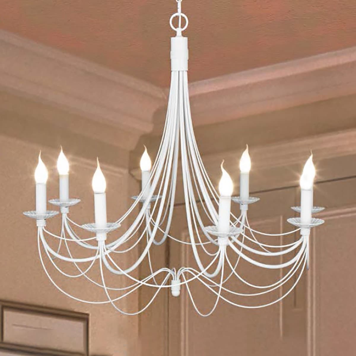 Lampadario classico LAM 3441 8 E14 LED metallo sospensione - 16