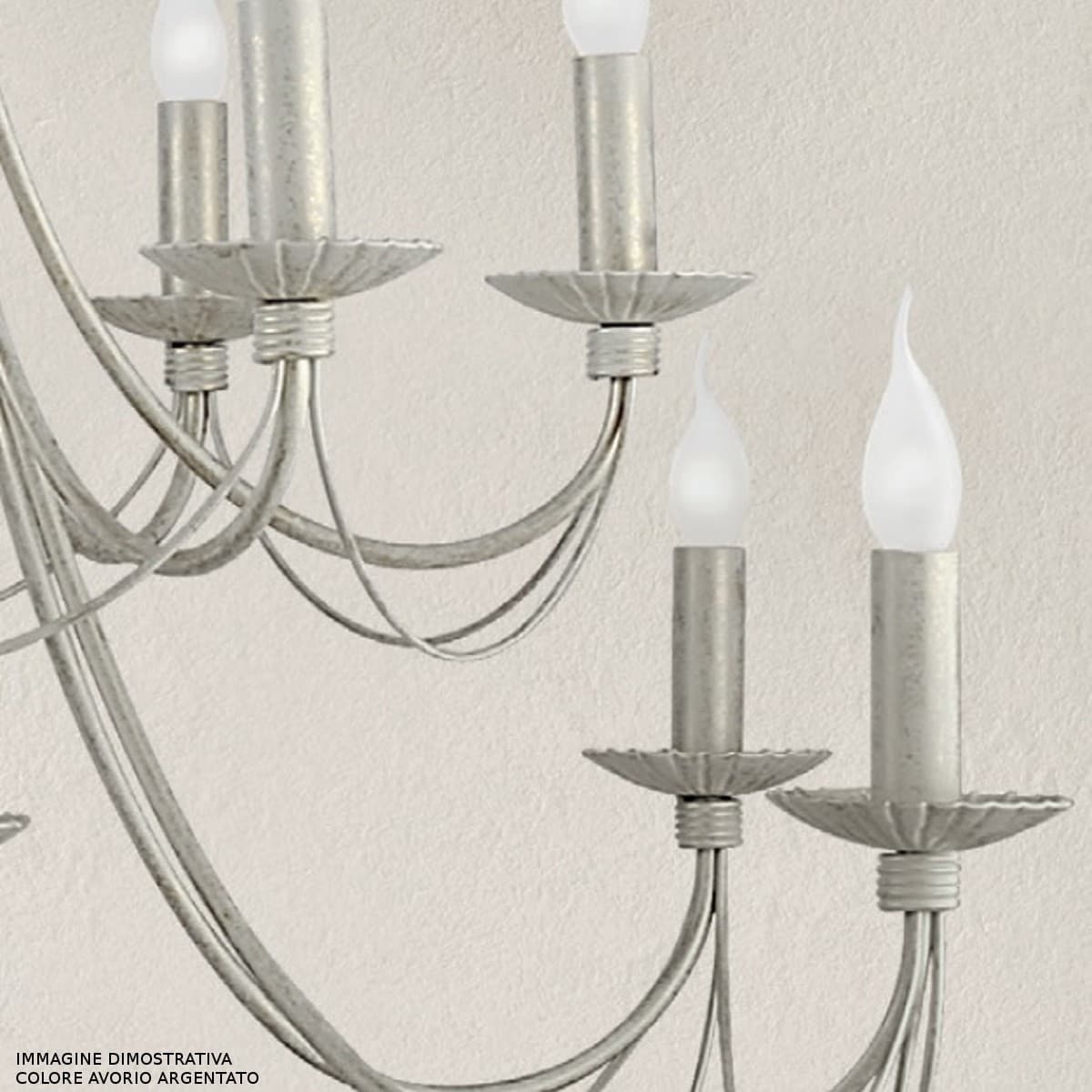 Lampadario classico LAM 3441 8 E14 LED metallo sospensione - 11