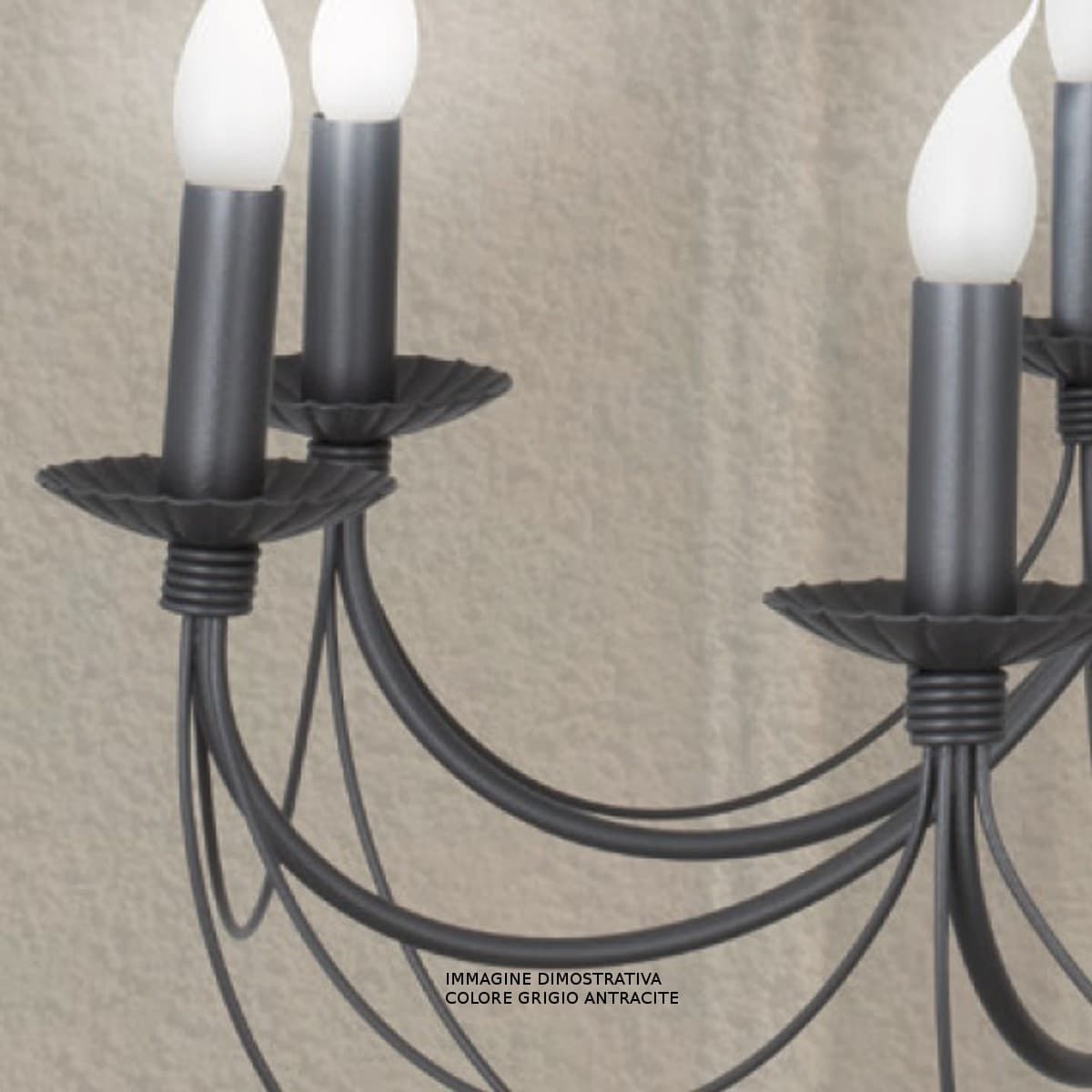 Lampadario classico LAM 3441 8 E14 LED metallo sospensione - 3