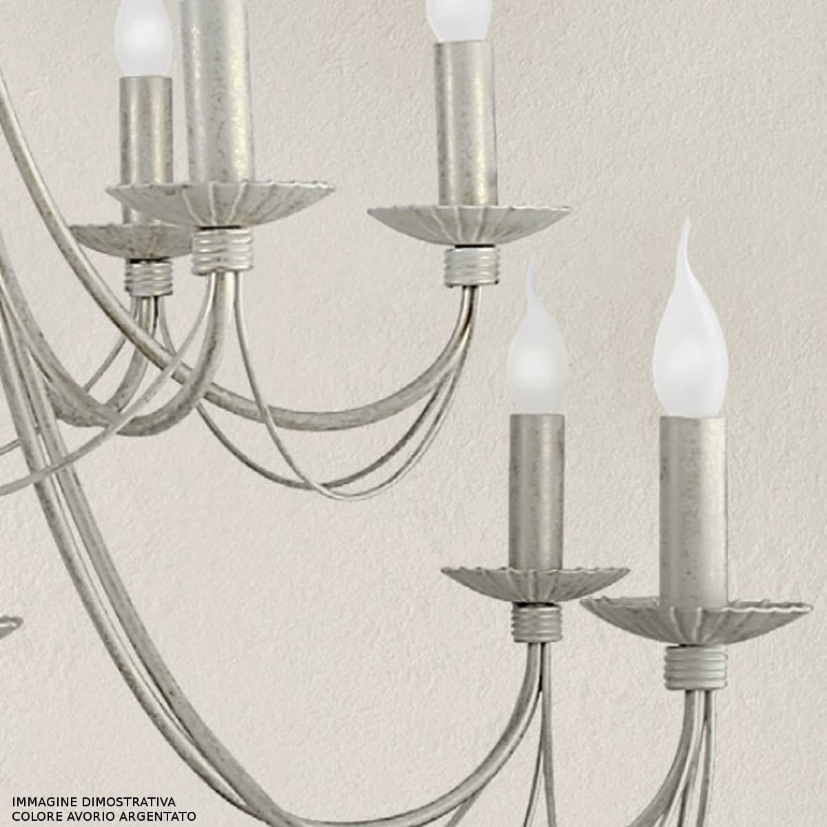 Lampadario classico LAM 3441 8 E14 LED metallo sospensione - 5