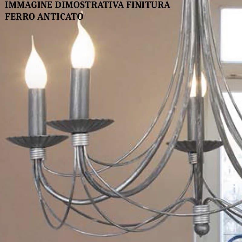 Lampadario classico LAM 3441 8 E14 LED metallo sospensione - 6