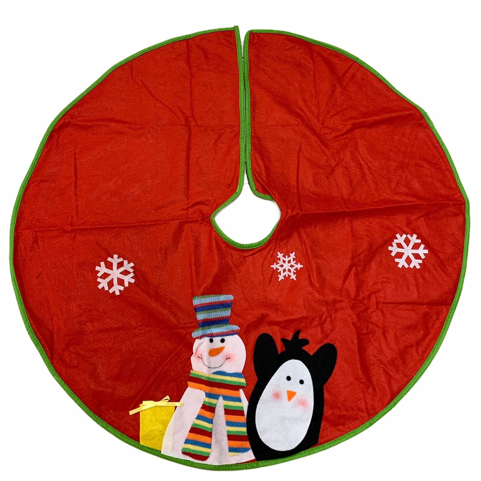 Copri base in panno Rosso per Albero di Natale con disegno tondo da Ø 90 cm - 4