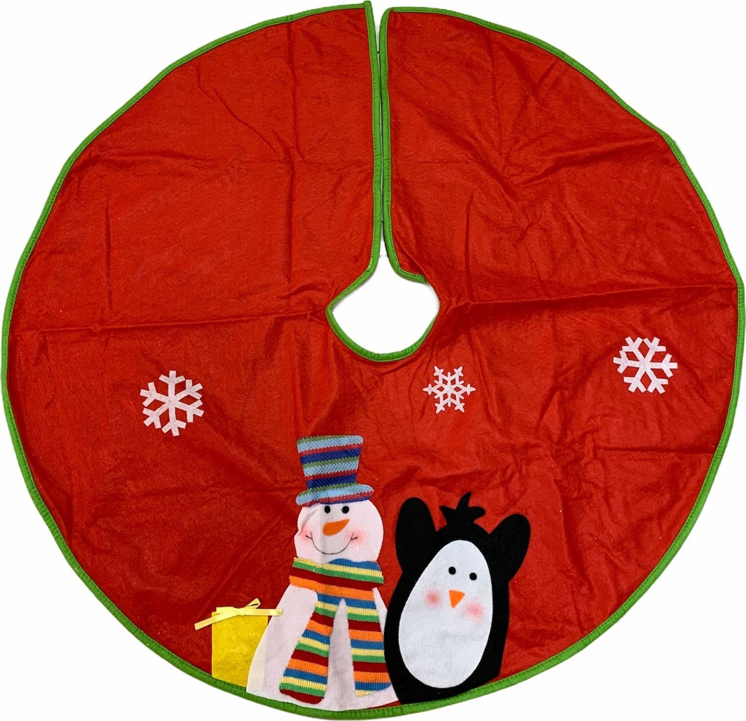 Copri base in panno Rosso per Albero di Natale con disegno tondo da Ø 90 cm - 2