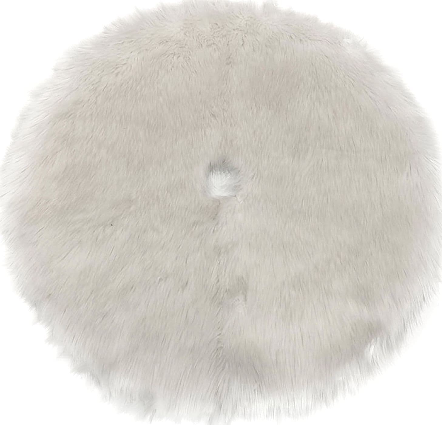 Copri base Bianco per Albero di Natale a pelo sintetico lungo tondo - 3
